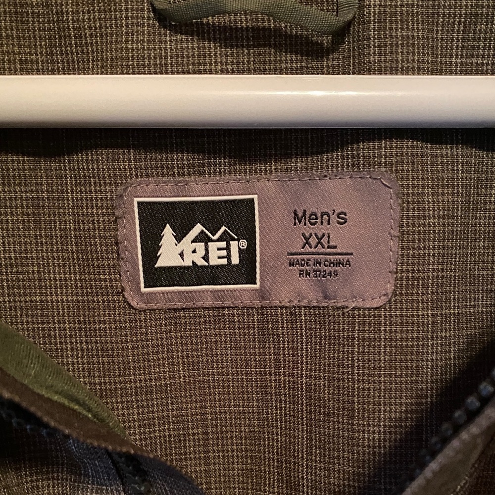 REI Men's Green/Brown Insulated Rain Jacket